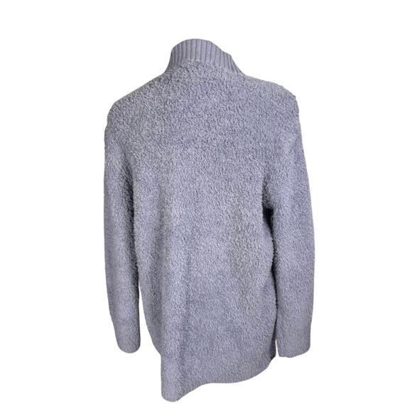 QVC Barefoot Dreams CozyChic Ribbed Knit Trim Cardigan NWOT BLUE BELL SIZE S - Picture 3 of 7